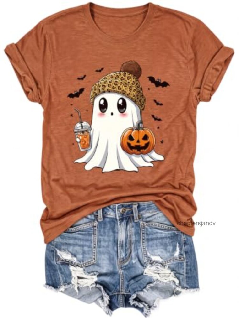 Spooky Season Graphic Tee Crew Neck Short Sleeve Halloween Top
